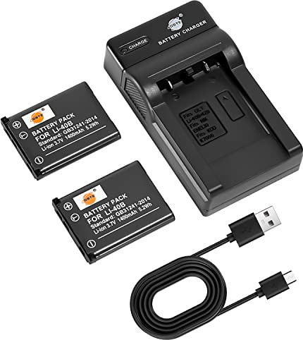 DSTE 2PCS LI-40B LI-42B Batterie & Charger pour Olympus FE-20 FE-150 FE-220 FE-230