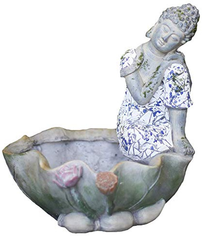 YTOOZ Maceta hidropónica para jardín, Escultura de Jardinera Creativa, Estatua de Buda, Maceta de meditación, Maceta para jardín, decoración de Paisaje al Aire Libre, Regalo