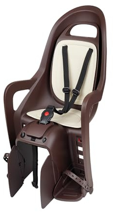 Polisport Groovy Maxi CFS Kindersitz Hinterrad – Babysitz 9 Monate–6 Jahre/Bis 22 kg, Verstellbare Fußstützen, Träger-Montage, Passt auf Fahrradträger