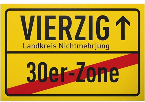 DankeDir! Vierzig Ortsschild - Schild 30 x 20 cm - 40 Jahre Männer & Frauen Geburtstagsgeschenk 40er Geschenk 40. Geburtstag - Geburtstagsdeko Partydeko Geschenkidee Geburtstagskarte