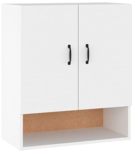 vidaXL Wandschrank Hängeschrank Lagerschrank Bücherschrank Schrank Aufbewahrungsschrank Wohnzimmer Schlafzimmer Weiß 60x31x70cm Holzwerkstoff