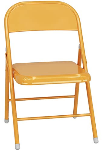 Klappstuhl Klappstühle Esszimmer Robuster Eventstuhl Aus Kohlenstoffstahl, Einfacher Schlafsaal Klappstuhl, Tragbarer Esszimmerstuhl Mit Rückenlehne, Zum Fotografieren ( Color : Gelb , S : 47*46*78cm