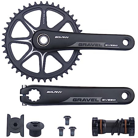 MIRODO Hohle Einteilige Kurbelgarnitur, 170 mm Kurbel, Aluminiumlegierungsmaterial, Direktmontage-Kurbel, 42 Zähne, Rennrad, Cyclocross, Einzelscheiben-Kurbelarm-Set