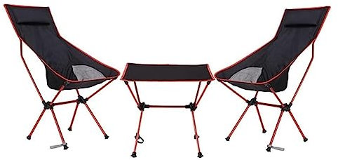 Campingstuhl Faltbar Outdoorstuhl Klappstuhl 3-teilige Campingstühle, Tragbarer Outdoor-Stuhl Mit Hoher Rückenlehne, Klappstuhl Im Freien Für Camp, Wandern, Strand Faltstuhl Camping-Stühle ( Color : R