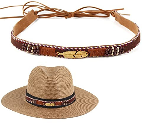 XINGNIAO Hutband Aussen,Cowboy-Hut Band, Western-Hutband für Herren, verstellbares Hutband für Cowboy-Hut, Hutband aus Kunstleder (Stil 4)