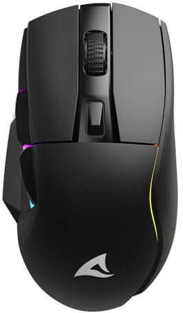 Sharkoon Skiller SGM50W Mouse ottico senza fili nero da gioco RGB, pulsante PBT