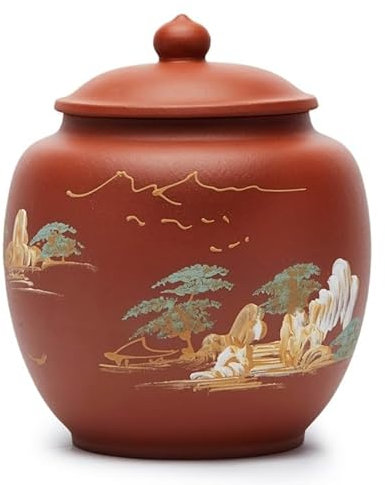 NASTYA Tea Organizer Chinese Style Longjing Loose Tea Storage Jar Purple Sand Coffee Jar Living Room Display Jar Suitable for Home Office Kitchen Etc. Tea Caddy
