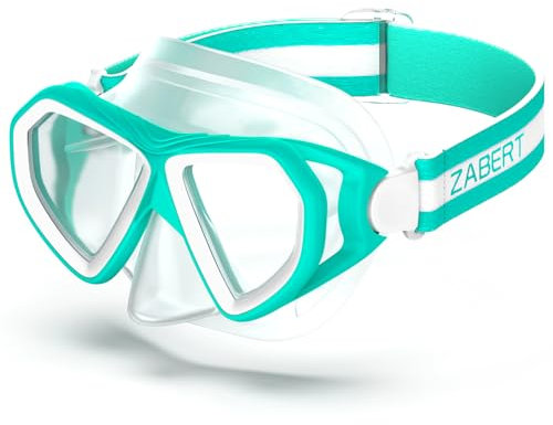 ZABERT M7 Children's Diving Goggles, Children's Swimming Goggles for 6-14 Years Boys, Child Snorkel Mask, Diving Mask, Kid Diving Mask, Swimming Mask, Teal
