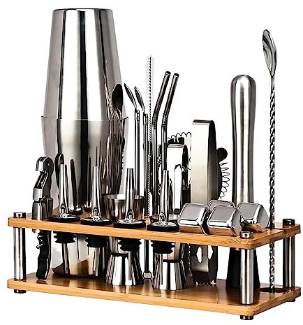 Professionale Barman Set, Set Di Miscelatori Per Cocktail In Acciaio Inossidabile Da 23 Pezzi Set Da Bar Per La Casa Set Di Shaker Per Cocktail Kit Da Barista Shaker Cocktail Kit