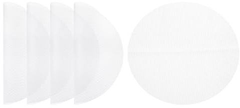 uxcell 5 Pcs 9.8 Inch Non-Stick Silicone Steamer Liners Mesh Mat, Reusable Round Steamer Mesh Pastry Dumplings Pad Mat, White