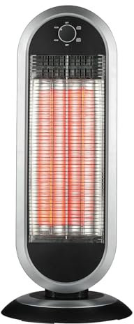 Radiatore a carbone 900W con base oscillante. Antracite