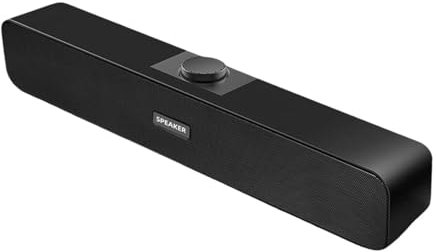 BaotyJie Enceinte de Bureau Barre de Son Connexion Filaire Portable Petit Caisson de Basses Noir Accessoires pour Ordinateur Projecteurs de Jeu