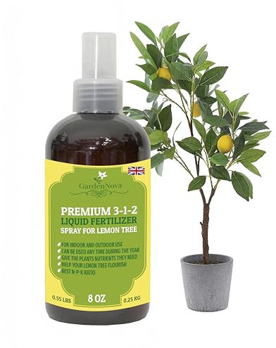 Proffesional Lemon Tree Spray Fertilizer Mist for Home Gardening | 3-1-2 Gentle Blend Mist for Healthy Leaves & Growth | Essential Nutrients for Lemon Trees - 8oz