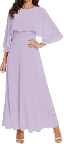 WSEYU Vestidos largos para madre de la novia, vestidos de novia para boda, vestidos formales de noche para abuela con cinturón, ZM123, Lila, 48 Grande