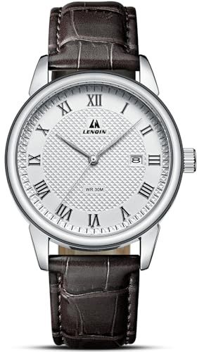 LN LENQIN Uhren Herren Herren Uhr 30M wasserdichte Armbanduhr Analog Quarzuhr Mode Casual Designer Uhr für Männer Lederband