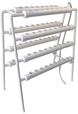 PTSZNGS Hydroponisches Anbausystem, 70 Pflanzen, Hydroponik-Anbau, trapezförmiges 8-Rohr-Pflanzsystem mit 110-V-Wasserpumpe, Pflanzschwamm und Schlauch für den Gemüseanbau