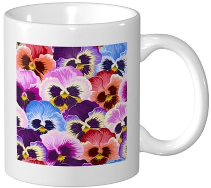 YXDVPALNE Pansies, Ceramic Cup Ceramics Mug Tea Cup Coffee Mugs 330 ml