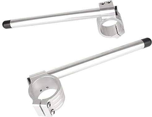 Bacar 46MM Motorrad Stummellenker Durchmesser 2 Stück Geteilte Stummellenker Montagestangen 7/8 Verstellbarer Lenker Für Motorrad Universal, Silbe