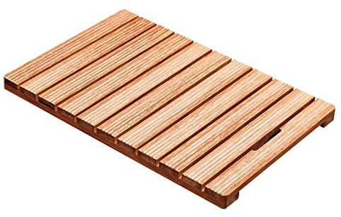 Bambus Badematte, Rutschfeste Duschmatte aus Holz, rechteckige Badematten, erhöhte Fußplattform mit breiten, rutschfesten Lamellen, Duschkabine für drinnen und draußen in Wohnmobilen, Boden am Pool
