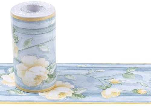 YUSSEQDD Borde de papel tapiz autoadhesivo de PVC con diseño de pintura de de tinta, estilo borroso, 10 metros x 10 cm, despegable, mi