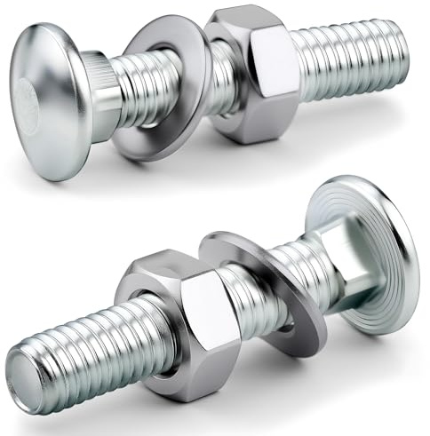 XRXYMQ 25 Pezzi Bulloni M8x40 mm Carrello Viti a Testa Piatta Cerniera Cancello con Dadi DIN934 e Rondelle DIN125 per la Decorazione di Mobili Industria Edilizia