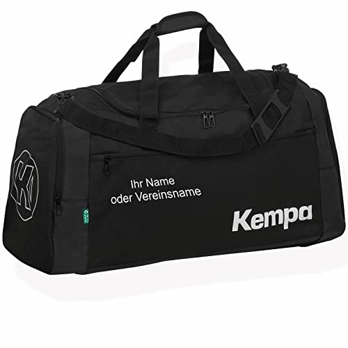 Sportartikelland Angebot für 1 Kempa Sporttasche M schwarz - 58 x 27 x 30 cm, 50L mit Aufdruck Namen