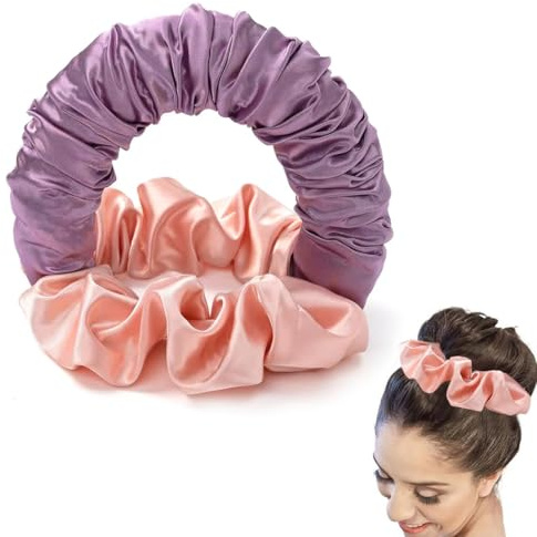 GXGM Scrunchie per ricci senza calore, Fasce morbide per capelli dormienti, Scrunchie a rullo senza calore per capelli lunghi(B)