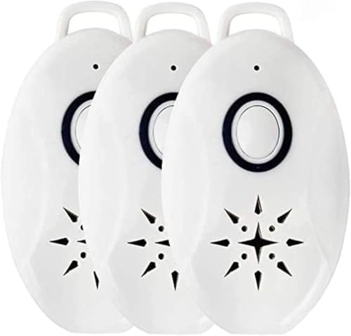 Lot de 3 Répulsif Anti-puces et Tiques Ultrasons Rechargeable USB, portée 3 m, fréquence 9-21 kHz, autonomie 5 jours, sans produit chimique, Protection Moustiques insectes, Chiens Chats, Extérieur USB