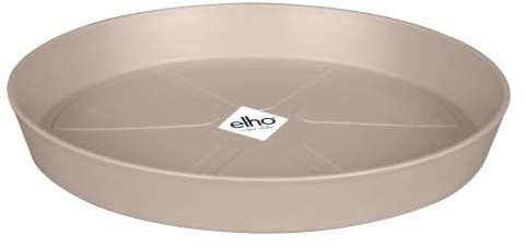 Elho Loft Urban Saucer Round 28cm sottovaso - Mushroom Beige | Ø 27.6 x Alt. 3.6 cm | Adatto per uso esterno
