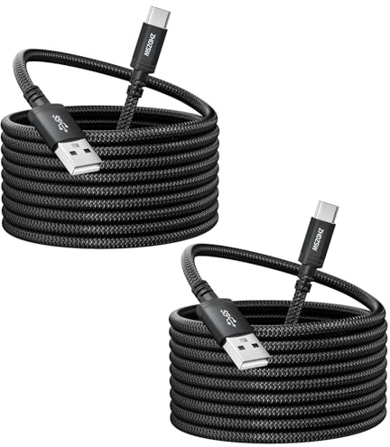 Extra Langes 3M+3M 2 Stück USB C Ladekabel,3.1A Schnellladekabel, USB anf Typ C Kabel geflochten für PS5 Controller,Samsung Galaxy S10/S9/S8 Plus,Note 10 9 8, LG V30 V20 G6 G5,Moto,HUWEI,Mi9/8, etc