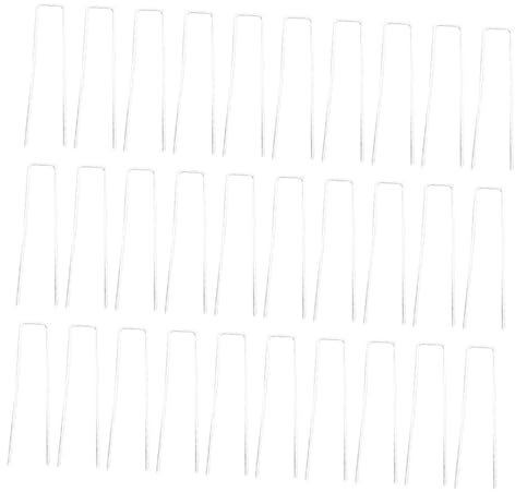 TOBBOMEY Grapas para Fijación de Césped Artificial y Tela Antihierbas para Jardinería, 30 Unidades, Alambre Galvanizado de 2,8 Mm y 15 X 2,5 Cm, Estacas Resistentes para Patios y Huertos