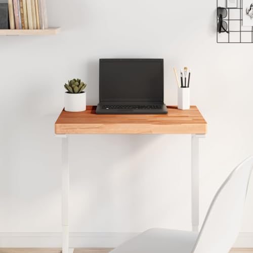 Teenpull Plateau de table rectangulaire 60 x 40 x 4 cm en bois de hêtre massif laqué, pour table d'appoint, table de bar, durable, grain naturel, plan de travail