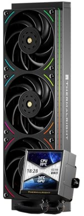 Thermalright Peerless Vision 360 UB ARGB Black Aio CPU Liquid Cooler,IPS Screen with 480x480 Resolution-60HZ,3 Inline CPU Fans,for AM5/Intel LGA1851/1700, 3.95in Magnet-Absorbent LCD Screen