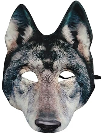 Générique Masque De Loup 3D Realiste, Demi Visage Halloween Effrayant, Accessoire De Costume De Loup Pour Et Adultes, Masque Animal Pour Fête Et Carnaval