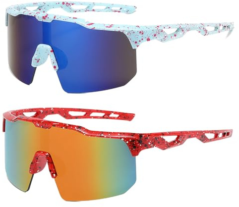 KUWUNG Gafas de Sol Polarizadas UV400 Para Niños - Deportivas Para Ciclismo, Running, Bicicleta y Nieve (C)