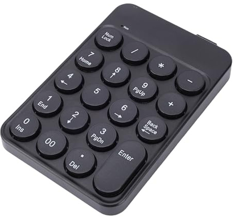 Bewinner Mini Tastierino Numerico 2.4G Wireless Bluetooth Dual Mode, Tastierino Numerico Portatile a 19 Tasti con Copritasti Rotondi, Design Ergonomico per L'immissione di Dati Contabili