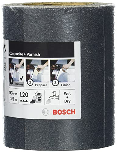 Bosch Accessories 2609256C08 Rouleau abrasif sic résistant à l'eau 93 mm x 5 m P120