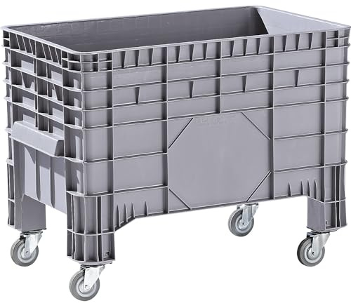 FRANKEL kaiserkraft | Caisse-palette en polyéthylène | capacité 285 l | 4 pieds et 4 roulettes pivotantes | 1 pièce et +
