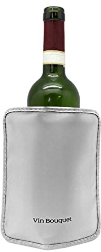 Vin Bouquet FIE 053 Kühlhülle silber selbstanpassend mit elastischem Band Flaschen Wein Sekt Champagner kühlen