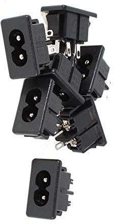 Aexit AC 250V 2.5A Maschio IEC 320 C8 Connettore presa di alimentazione 7 pz ID: 957405