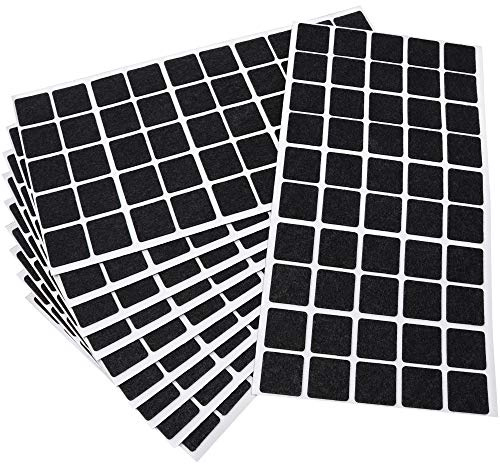 Adsamm® / 500 x Selbstklebende Filzgleiter/Schwarz / 20x20 mm/Quadratisch / 1.5 mm dünne Selbstklebende Möbelgleiter aus Filz