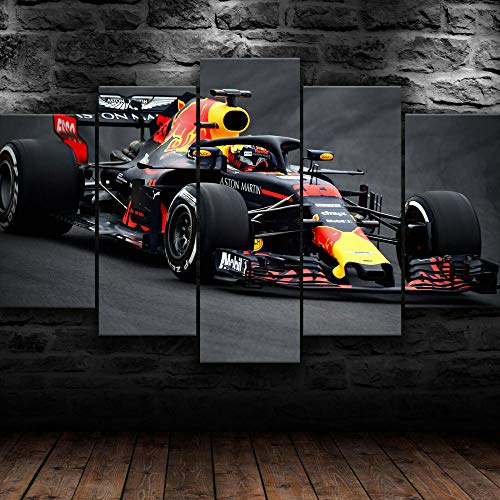 Myrdsio Canvas väggkonst 5 delar väggmålning oljemålning bilder Max Verstappen F1 Racing HD-tryck 5 delar modulära affischer modern vardagsrum kök dekoration