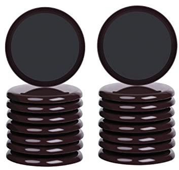 RCHYFEED Furniture Slider for Carpet 3,5 Inch, 16 Pack Reusable Furniture Sliders and Gliders Floor Protectors for Chair Legs, 89 mm Furniture Sliders Pads for Heavy Items on Carpet & Hard Floor Black