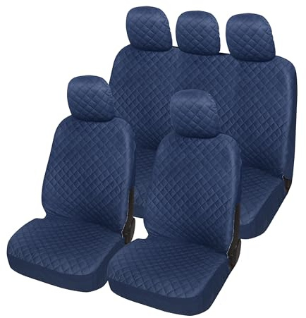 Auto Accessori Lupex - A21 Coprisedili auto universali, colore Blu Scuro, set fodere protezione sedili anteriori e posteriori, no suv