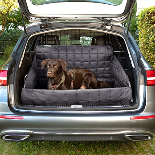 Doctor Bark universeller Kofferraumschutz für Hunde mit Ladekantenschutz, waschbar & geruchsfrei, komfortabler All-Side Schutz für SUV, Kombi und Van (Gr. S/M - 80x100 cm/Grau)