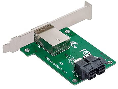 CY Adattatore da Mini SAS HD SFF-8644 a SAS interno HD SFF-8643 PCBA femmina, doppia porta con staffa a basso profilo