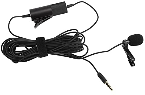 Microphone à Pince de 5,8 M, Micro Cravate à Pince Universel Haute Sensibilité Omnidirectionnel, pour Appareil Photo de Téléphone Portable, pour Le Recodage de Photographie de Conférence Vocale (Noir)