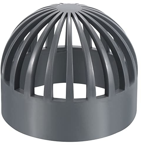 PATIKIL 110mm ID Atrium Drain Grate Cover, Round Outdoor UPVC Sewer Drain Pipe Fitting Adapter for Drainage System, Gray
