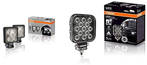 Osram LEDriving CUBE VX70-WD, OFF ROAD LED Zusatzscheinwerfer für Nahfeldbeleuchtung, Wide, 550 Lumen, Lichtstrahl bis zu 43 m, (2 Stk) & LEDDL109-WD quadratischer Rückfahrscheinwerfer 13