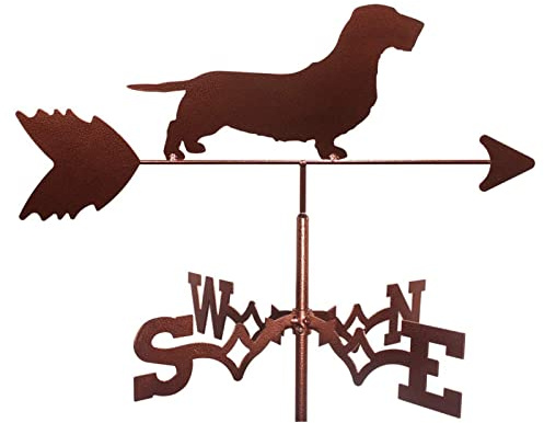 EICOFF Girouette de décoration, girouette en métal, girouette pour Animaux avec Montage sur Le Toit, Teckel à Poil Dur, Outil de Mesure Professionnel pour tonnelle de Jardin de Cour de Ferme extéri